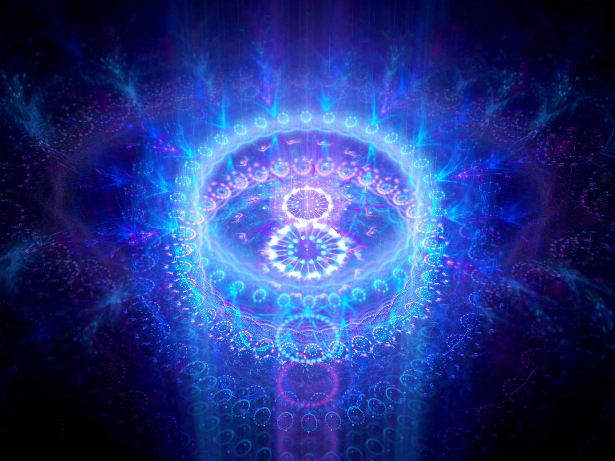 Glowing chakra in space